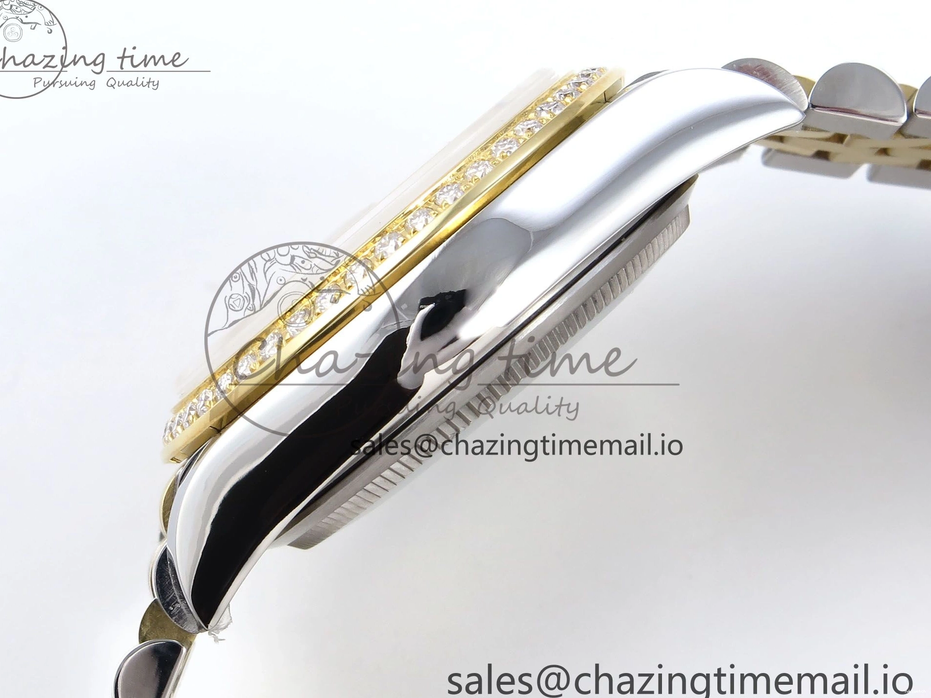 JARF 904L YG Diamonds SS Jubilee Edition Gray 278383RBR Roman 1:1 Best 31 on Steel Bracelet DateJust Dial HZ2236 0502